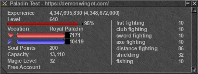 Signature for player Paladin Test