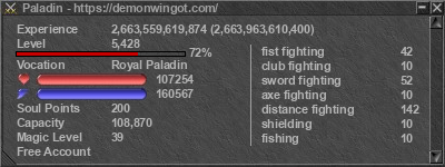 Signature for player Paladin